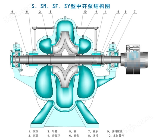 150SM97型耐磨双吸泵结构图