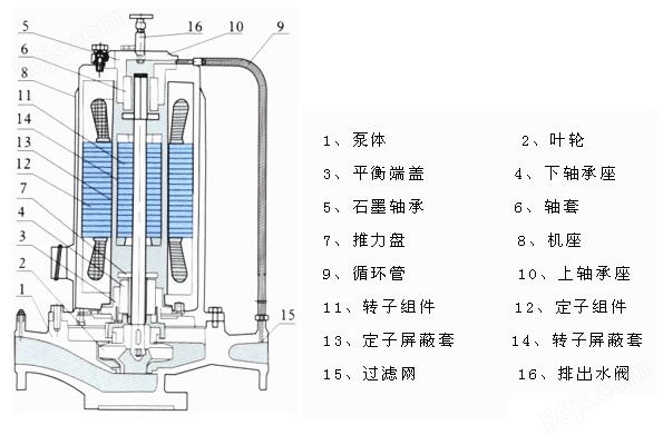 SPG系列管道屏蔽泵（结构图）