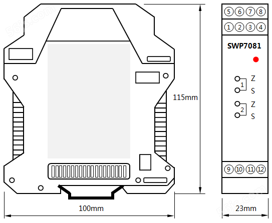 SWP7081温度变送器外形尺寸